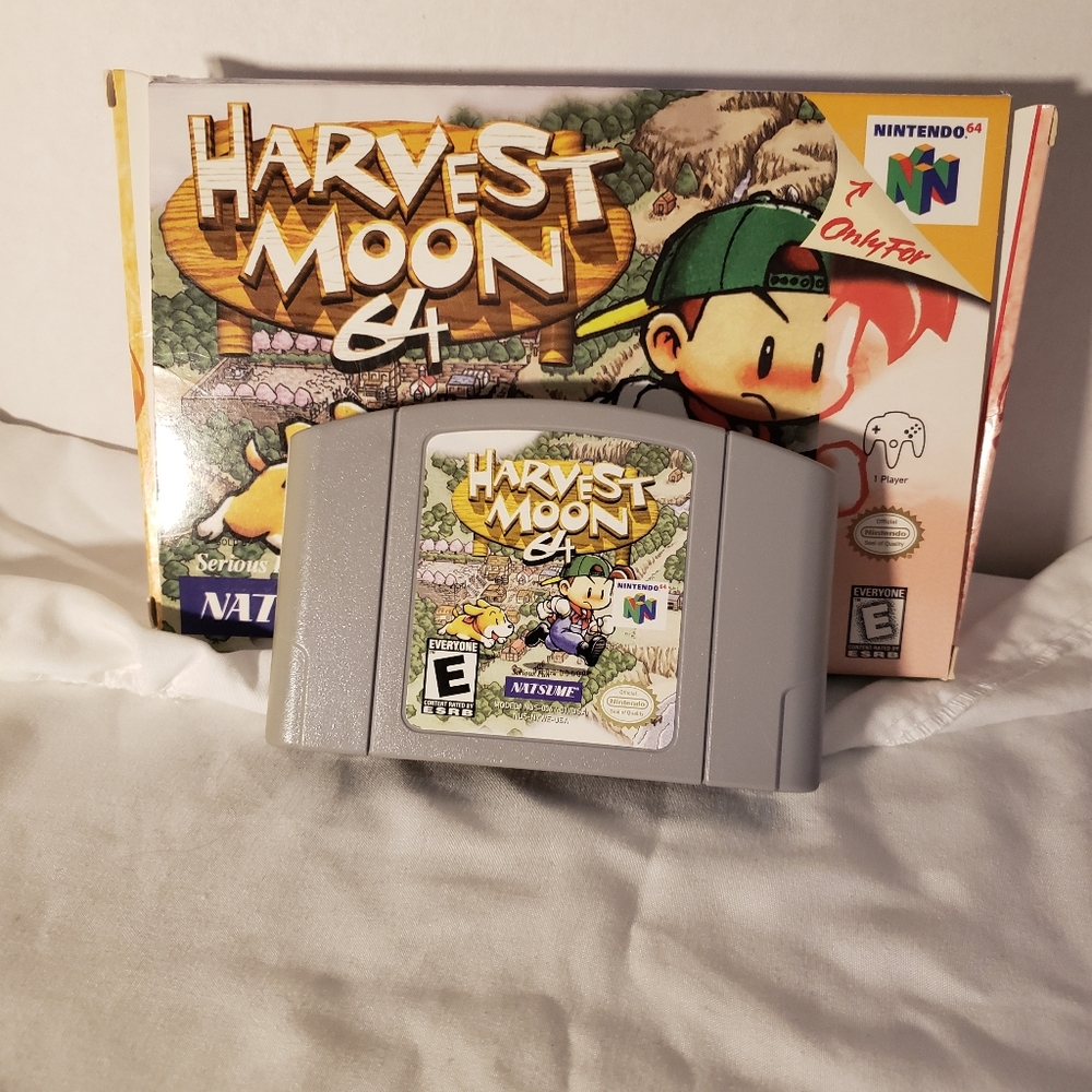 Harvest Moon N64 game and box